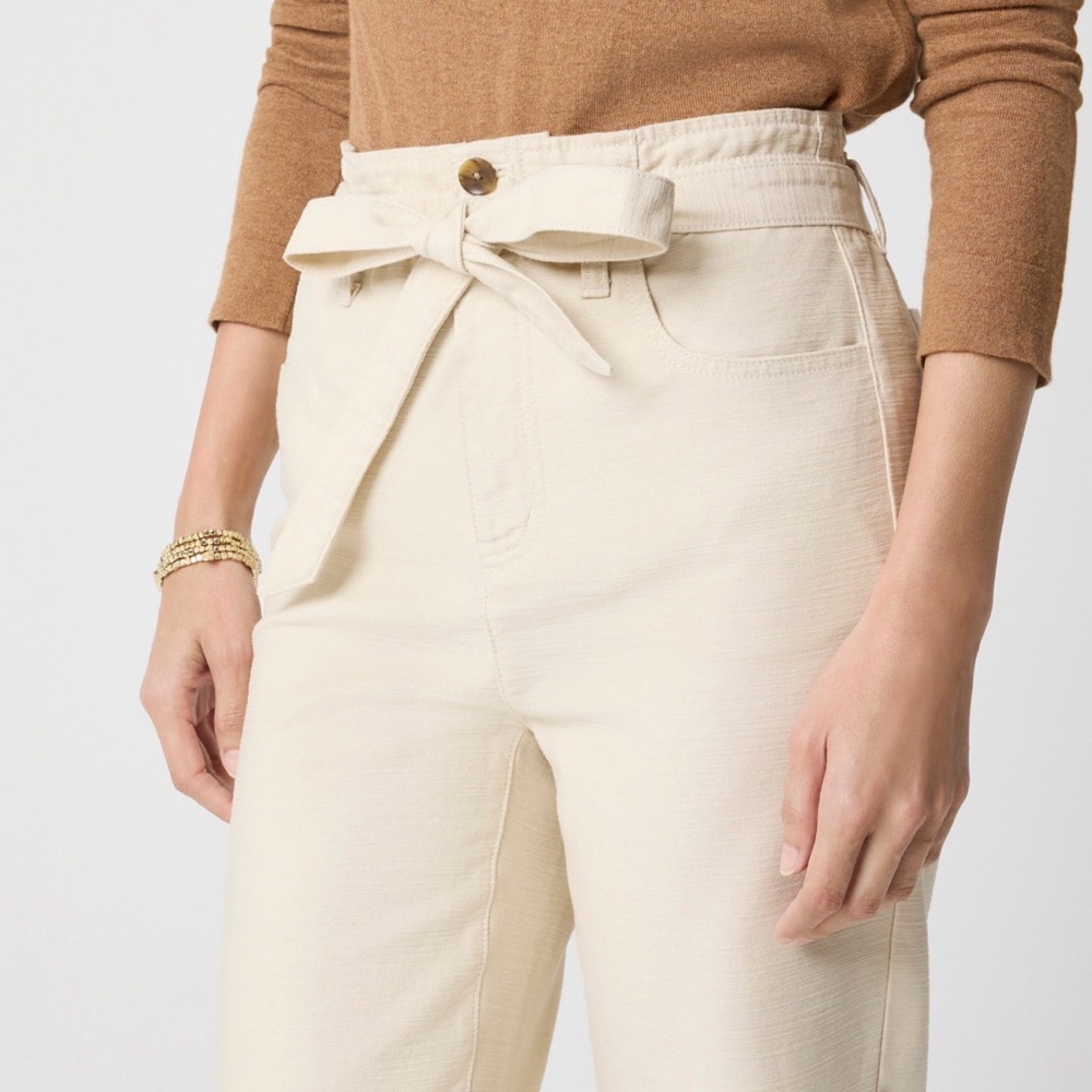 J.Crew Cropped Twill Paperbag Pants